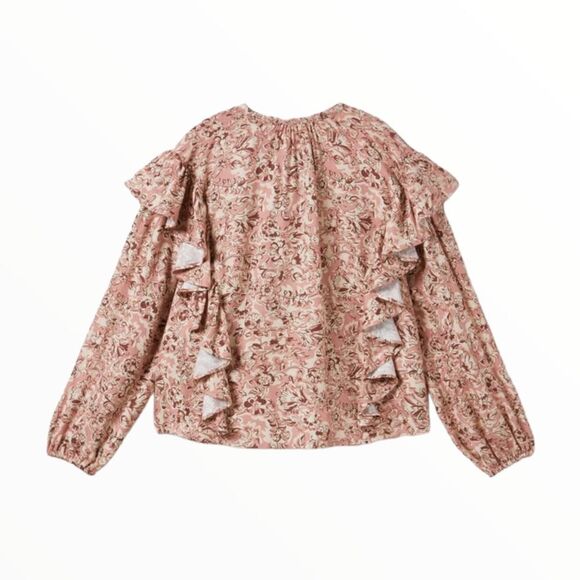 ZARA Kids | Pink | FLORAL RUFFLED BLOUSE - Picture 3 of 6